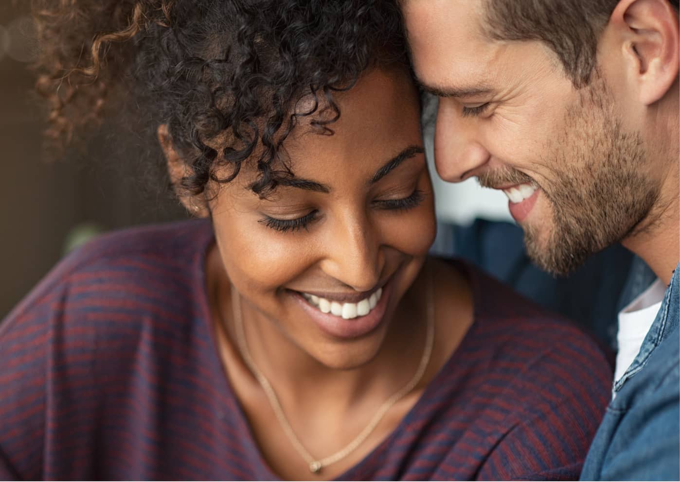 a couple looking at each other in love